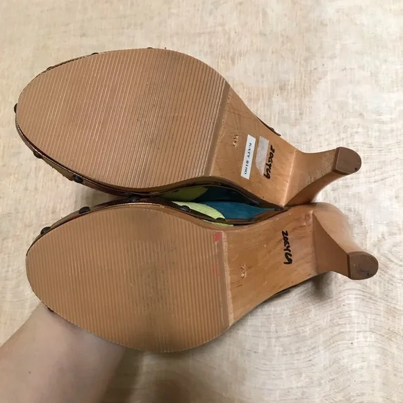 Coach Katy Multicolored Mules Heeled Size 6.5 - Picture 6 of 11